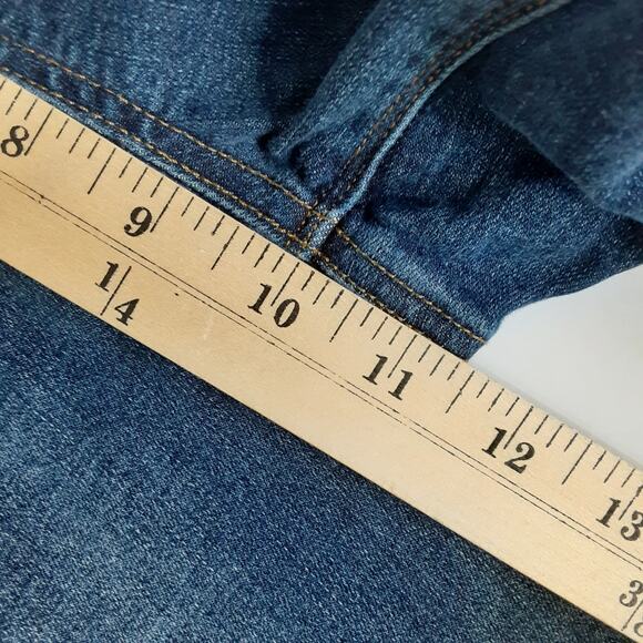 Spanx Distressed Skinny Jeans Raw Hem Pull On Pant Dark Wash Denim Womens M - Picture 10 of 11